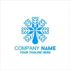 unique blue peacock logo vector