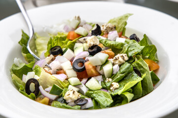 Caesar salad on the table