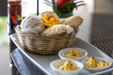 Various breads in the basket