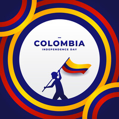Colombia Independence Day Background Design - obrazy, fototapety, plakaty