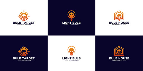 Fototapeta premium a collection of creative light bulb logos