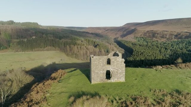 North York Moors Levisham Hunting Lodge, Drone Flight Fly Over, Summer - Clip 2