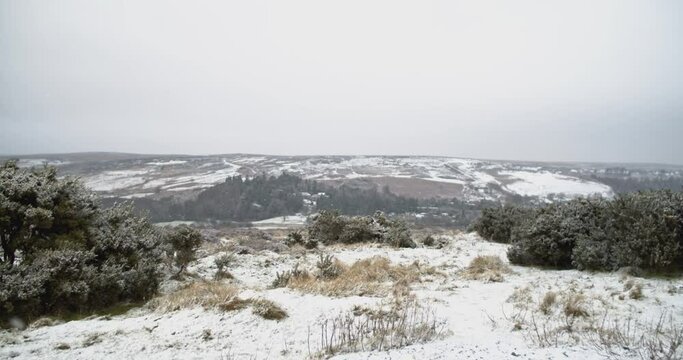 North York Moors Snow Scene Video, snowing during filming, Castleton, Westerdale, Rosedale, Clip 7