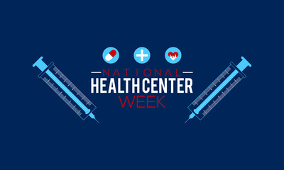 National Health Center Week Vector Banner Template Observed On August