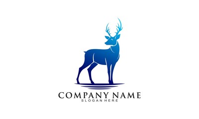 Luxury deer illustration vector logo