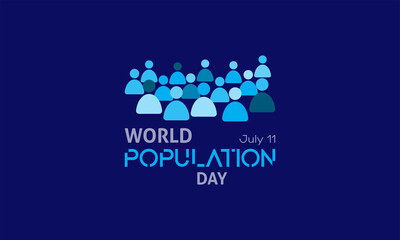 World Population Day Vector Template observed on July 11 every year. Day of raise awareness of global population issues.