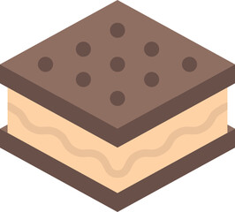 sandwich ice cream flat icon