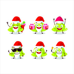 Santa Claus emoticons with green pudding cartoon character. Vector illustration