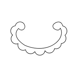 A fragment of vector graphics for creating patterns. Close-up of a contour drawing on a white background.