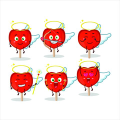 Lolipop love cartoon designs as a cute angel character. Vector illustration