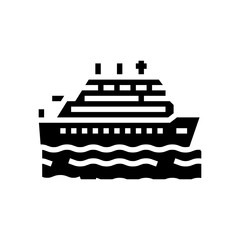 Fototapeta na wymiar cruise summer vacation glyph icon vector. cruise summer vacation sign. isolated contour symbol black illustration