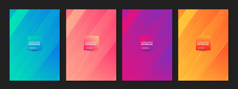 Flyer Design Set. Modern Flyer Background Design. Template Layout for Flyer, Poster, Leaflet, Banner, Business card, Concept with Dynamic Line Shapes with Gradients. Vector/Illustration Background.