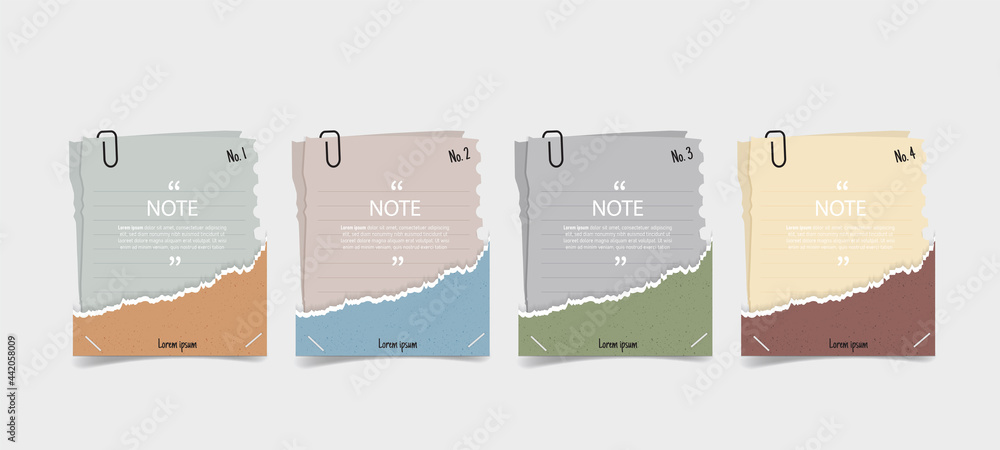 Poster Text box design with note papers.