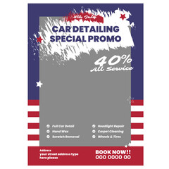 4th of July Car Detailing Promo Flyer