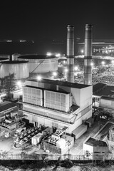 Night scene of power plant