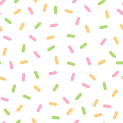 Sprinkles seamless pattern. Pastel colors. Ideal for textile, wrapping paper or cards. Vector illustration.