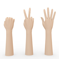 mockup hand make symbol rock paper scissors