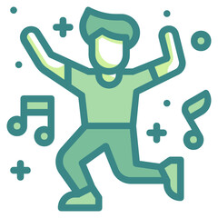 dancer blue line icon