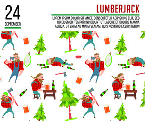 Woodworker with ax works website landing page. Man lumberjack cuts down a tree in the forest. Lumberjack Cut Timberwood, web page banner about the lumberjack profession. Cartoon flat vector illustrati