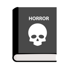 horror book icon on white background. skull sign horror book. flat style.