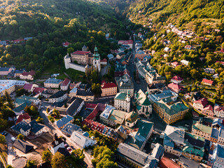 City of Banska Stiavnica, UNESCO, Slovakia. Old Slovakia mining town of Banska Stiavnica. Old...