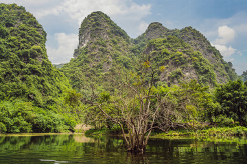 Trang An Scenic Landscape Complex in Ninh Binh Province, Vietnam A UNESCO World Heritage Site. Resumption of tourism in Vietnam after quarantine Coronovirus COVID 19