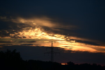 awesome colorful dawn with upcoming sunrise 