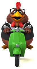 Fun chicken - 3D Illustration