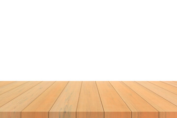 Old wood table top on white background
