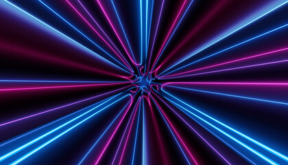 neon blue pink futuristic ultraviolet energy curvy glowing lines laser tunnel Sci-Fi black high resolution background