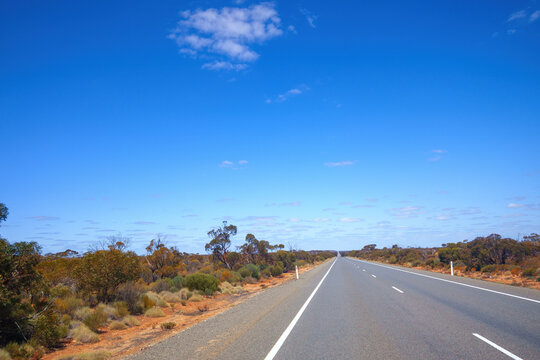 road to the horizon in center Australia