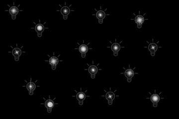 Schwarzer Hintergrund mit vielen kleinen Glühbirnen die leuchten