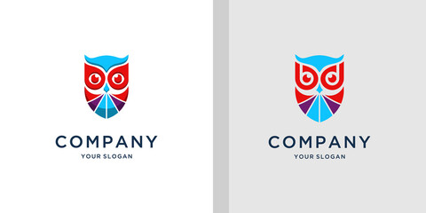 Owl logo with initial letter bd design