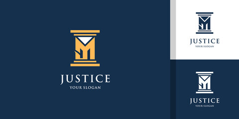 Letter mj law logo template