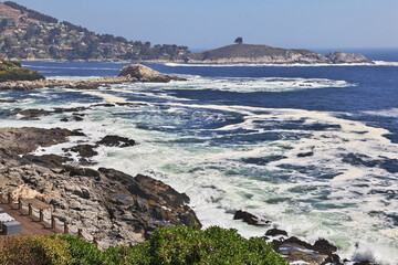 The view on Pacific coast close Valparaiso, Chile