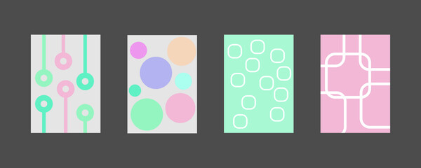 poster set with pastel colors and with A4 size with a minimalist and modern design