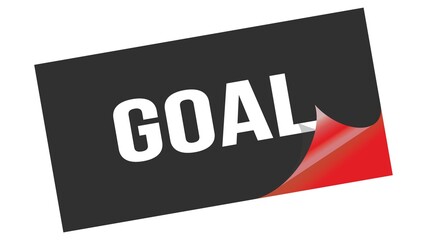 GOAL text on black red sticker stamp.