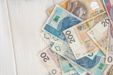 Polish money Zloty, 20 50 200 pln