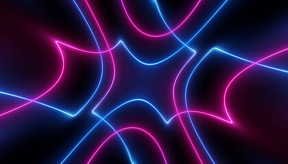 neon blue and pink wavy futuristic rippling glow light lines in abstract on black background with space for text or logo with space for text or logo