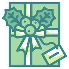 gift box blue line icon