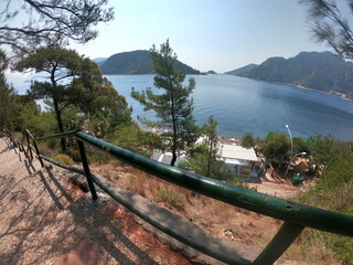 Icmeler Bay, aegean and Mediterranean sea. Turkish resort of Marmaris. summer vacation or weekend...