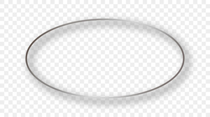 Silver glowing oval shape frame with shadow