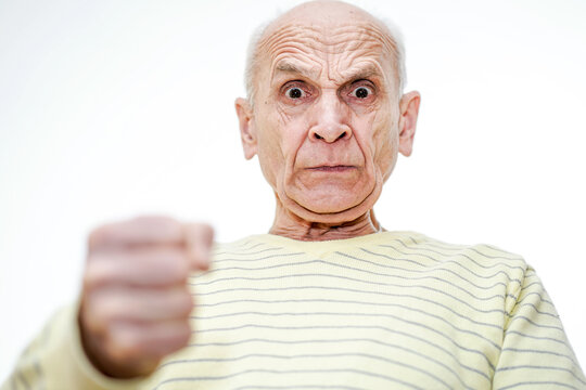 Mad Angry Aggressive Man Shows Big Fist During Dispute.