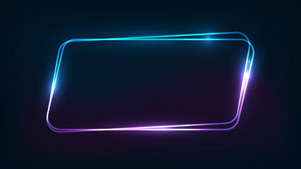 Neon double frame with shining effects