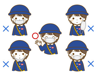 マスクをしている幼稚園男児