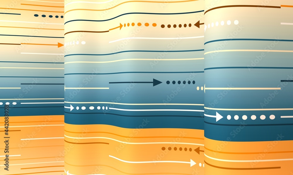 Wall mural geometry abstract background with stripes on waved surface