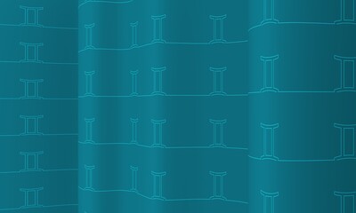 Zodiac symbol icons as texture on waved surface