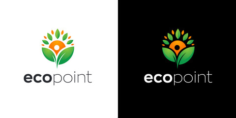 Natural leaf logo template