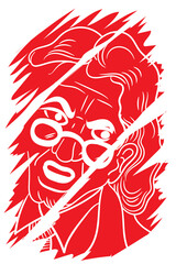 Man with spectacle getting angry vector illustration