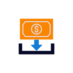 Receive money icon illustration flat style